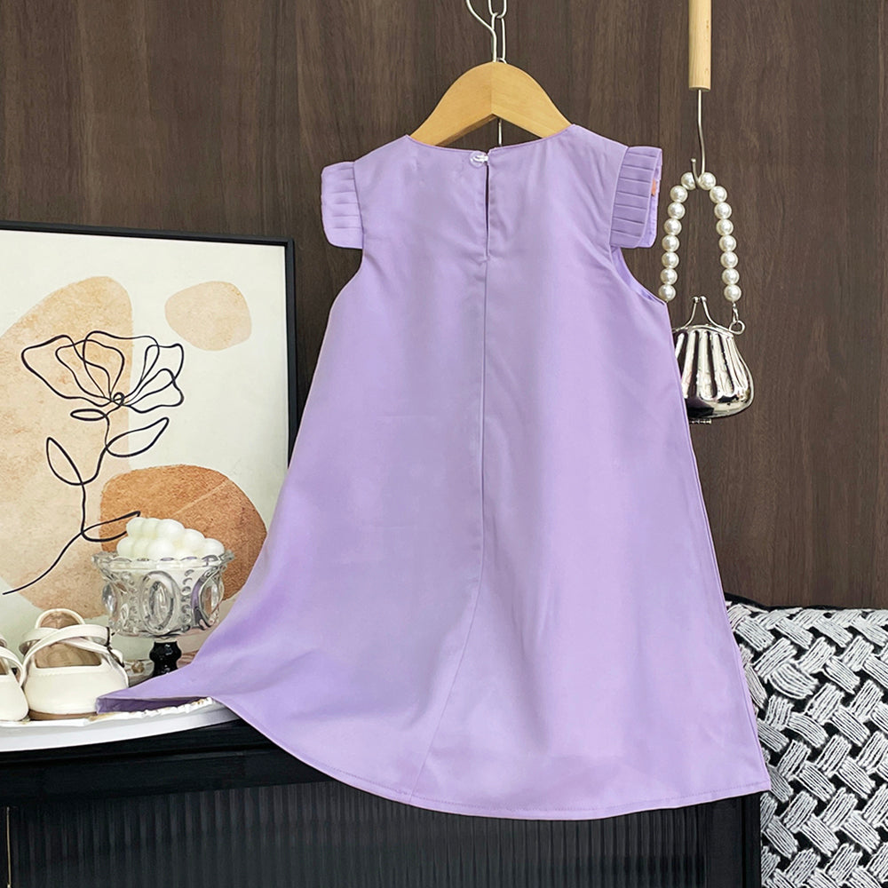 Girls' Elegant Three-dimensional Floral Dress