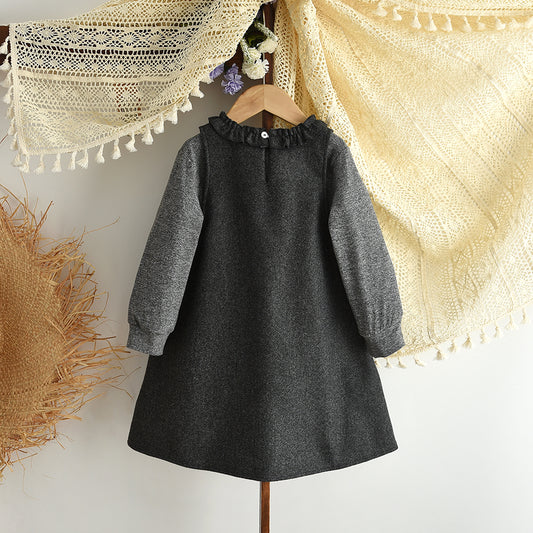 Girls' Long Sleeve T-shirt Vest Dress 2pcs Set