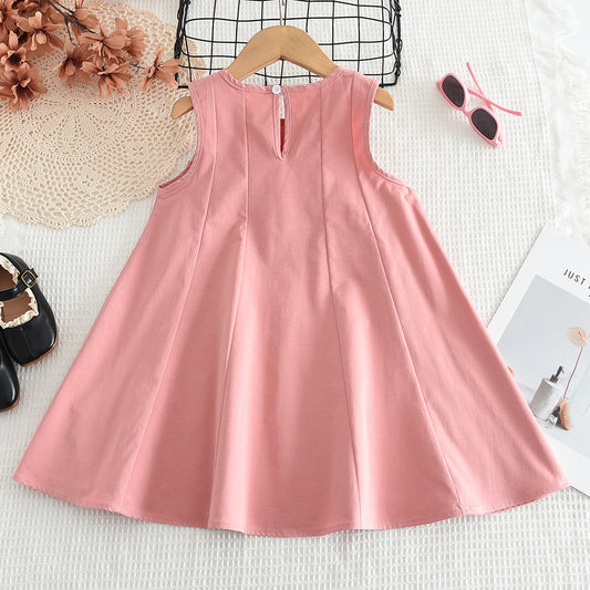 Girls' Bow-knot Sleeveless Princess Dress