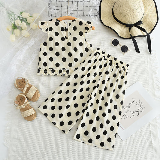 Girls' Organic Cotton Classic Polka Dot Set