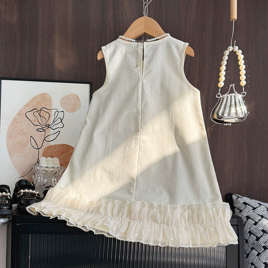 Girls' Simple Style Lace Dress