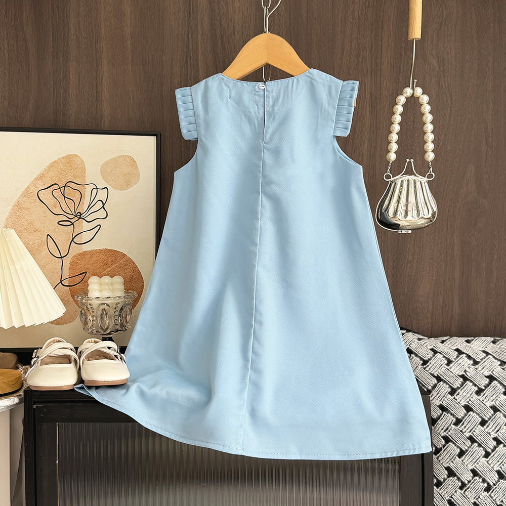 Girls' Elegant Three-dimensional Floral Dress