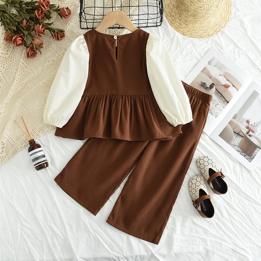 Girls' Long Sleeve Patchwork Set