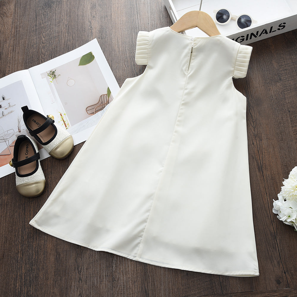 Girls' Elegant Three-dimensional Floral Dress
