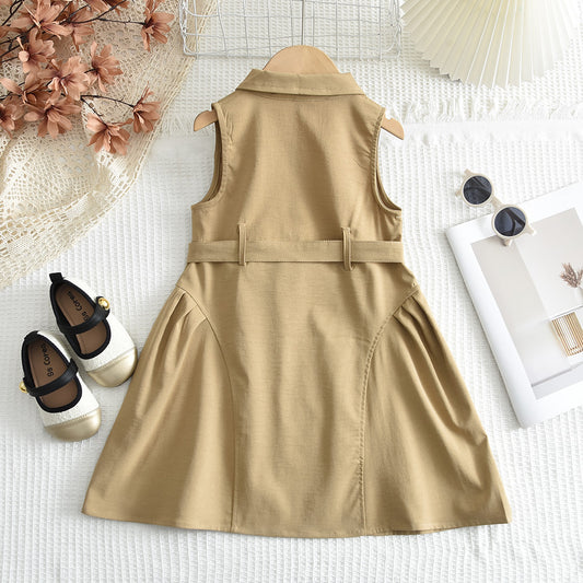 Girls' Cool Style Lapel Fashion Dress