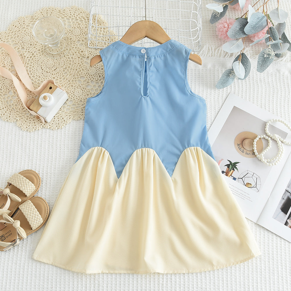Girls' Patchwork Casual Dress
