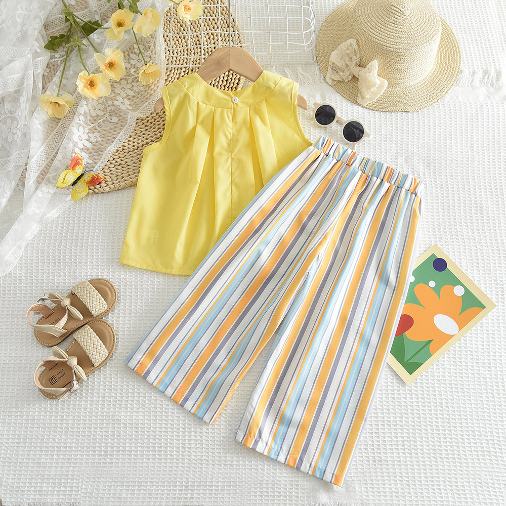 Girls' Shirt+Stripe Pant 2PCS Set