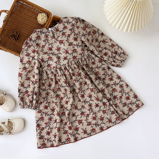 Girls' Floral Patchwork Vintage Dress