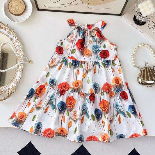 Girls' Colorful Flora Sun Dress