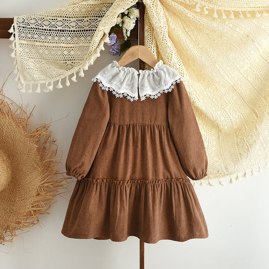 Girls' Lace Collar Vintage Courtly Dress