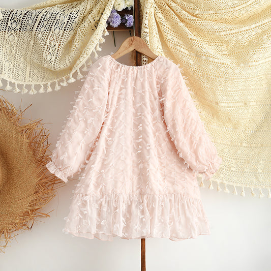 Girls' Art Design Mesh Dress