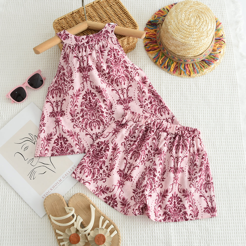 Girls' Ethnic Style Printing Vacation Set