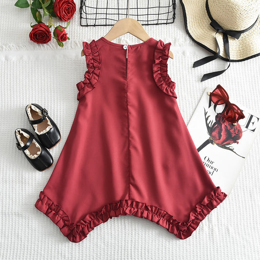 Girls' Ruffle Elegant Vintage Dress