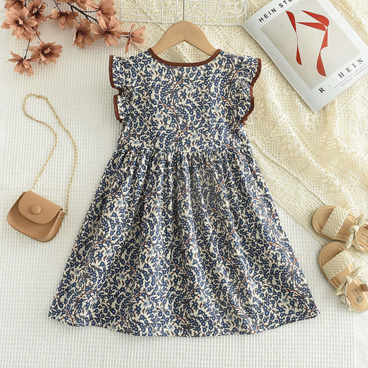 Girls' Ethnic Style Printing Casual Dress