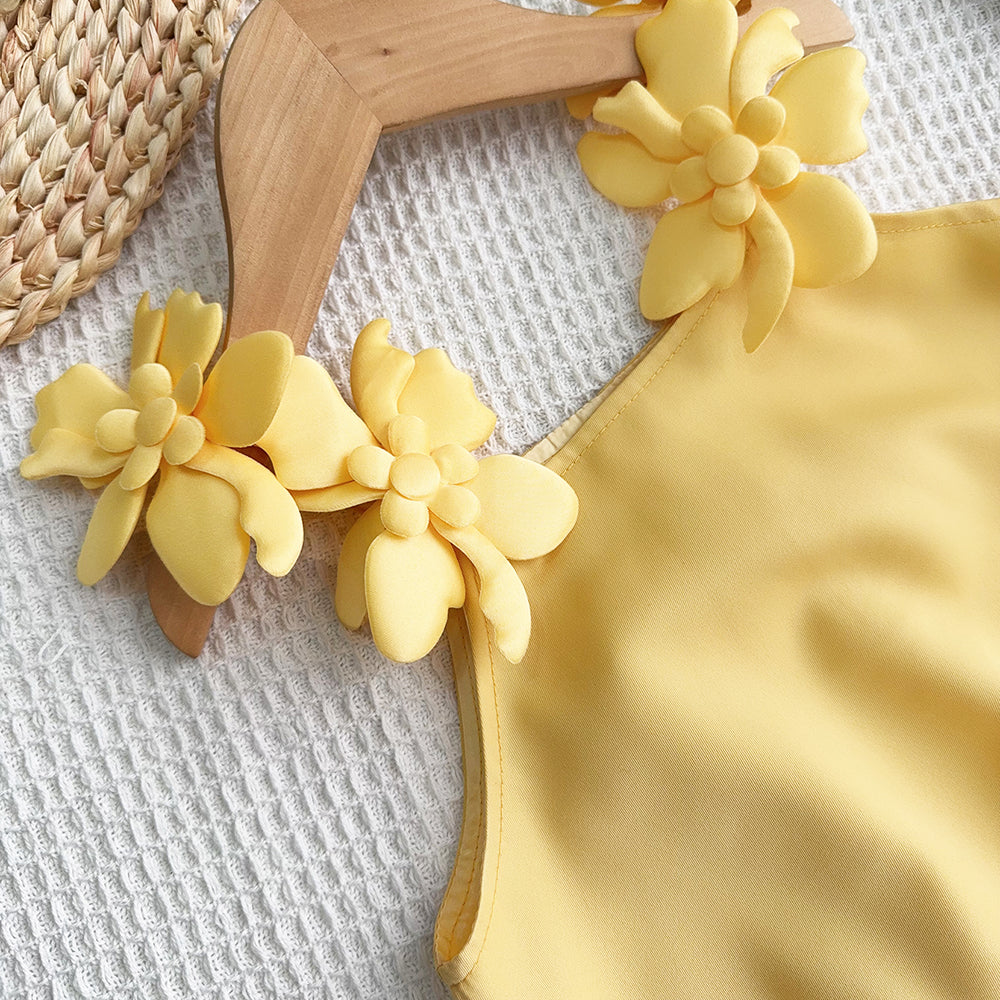 Girls' Floral Sleeve Sun Dress