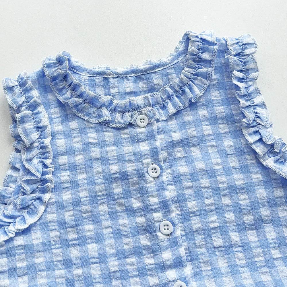 Girls' Classic Plaid Pattern Cute Set
