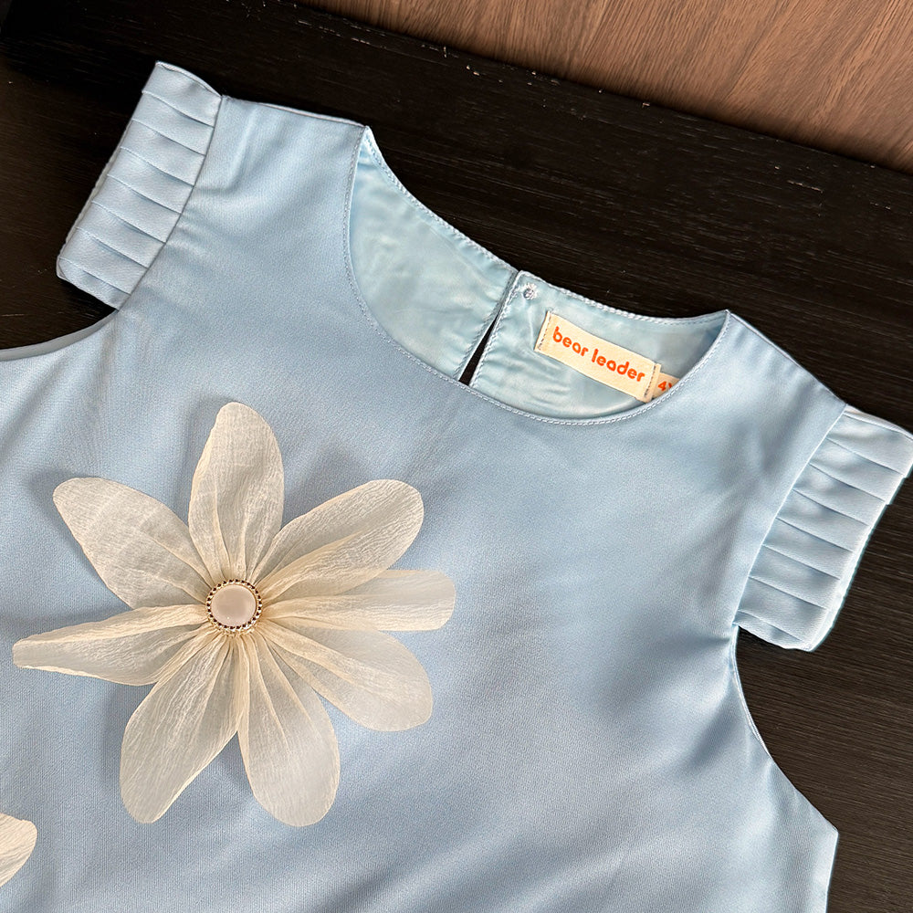 Girls' Elegant Three-dimensional Floral Dress
