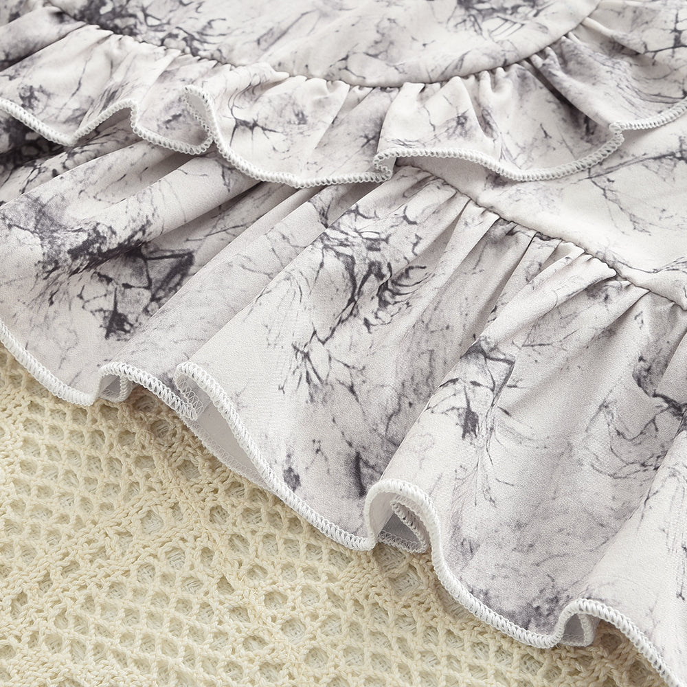 Girls' Ruffle Printing Loose Set