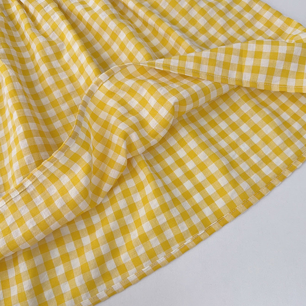 Girls' Plaid Pattern Lace Dress