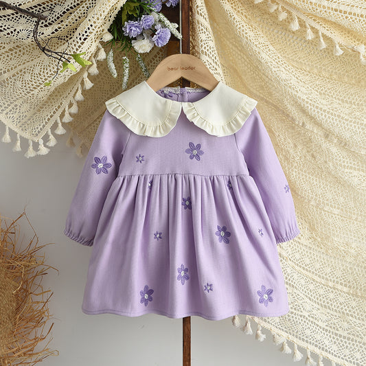 Peter Pan Collar Embroidery Cute Baby Dress
