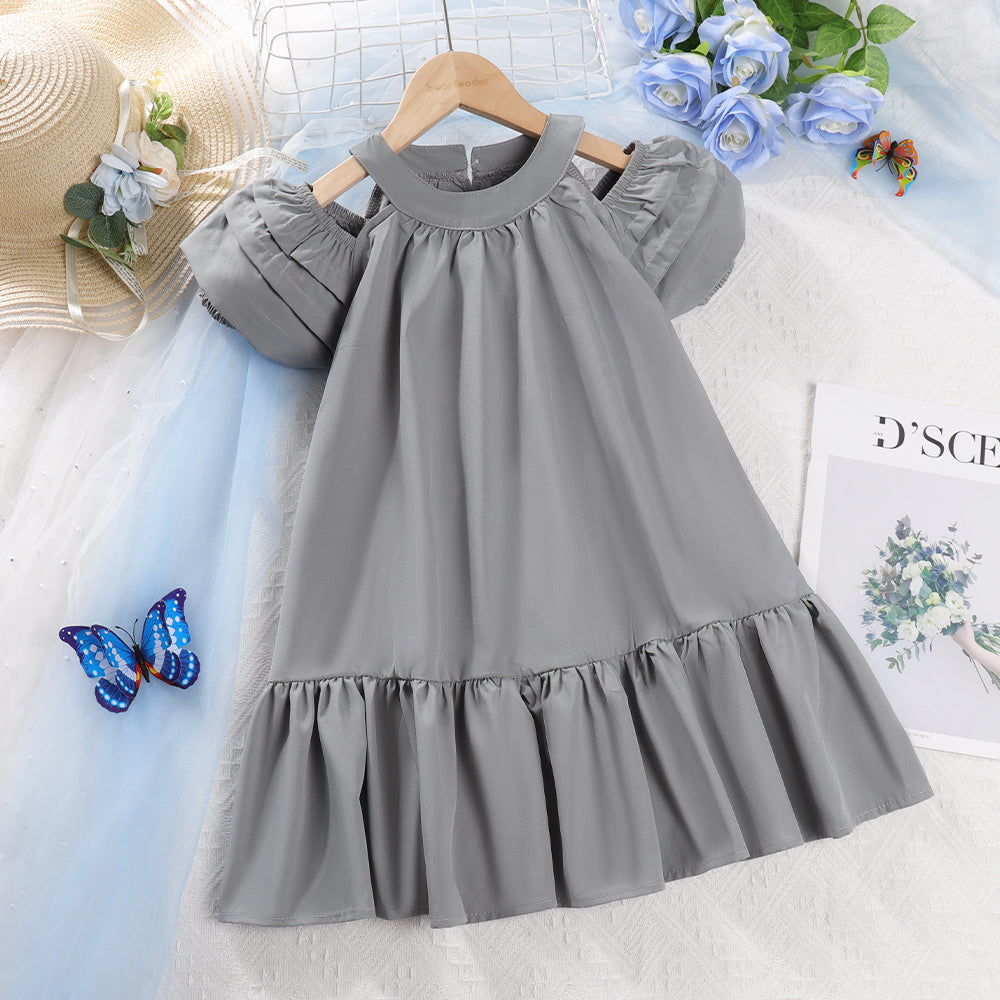 Girls' Short Sleeve Elegant Ceremonial Dress