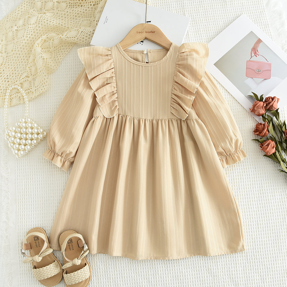 Girls' Long Sleeve Christmas Casual Dress