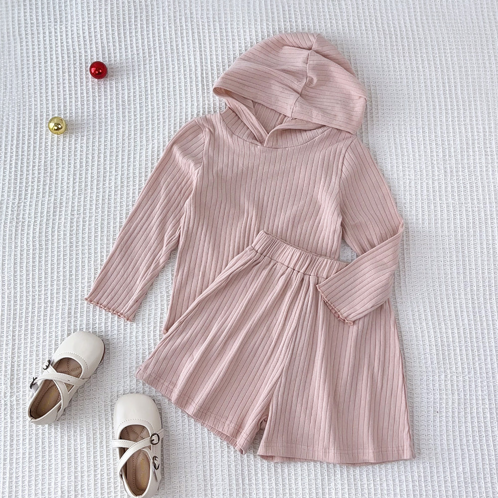 Girls' Hoodie+Shorts Casual Set