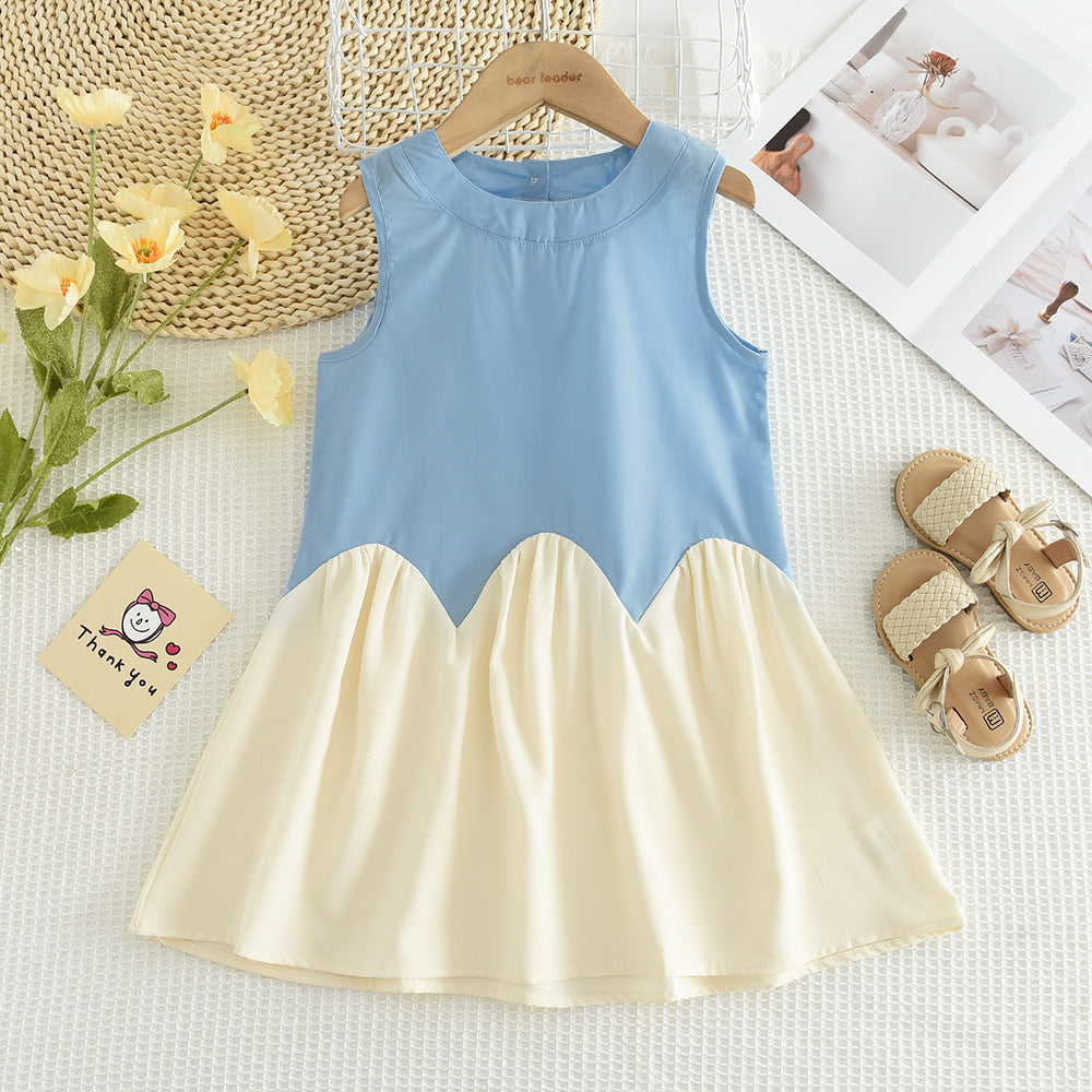 Girls' Patchwork Casual Dress