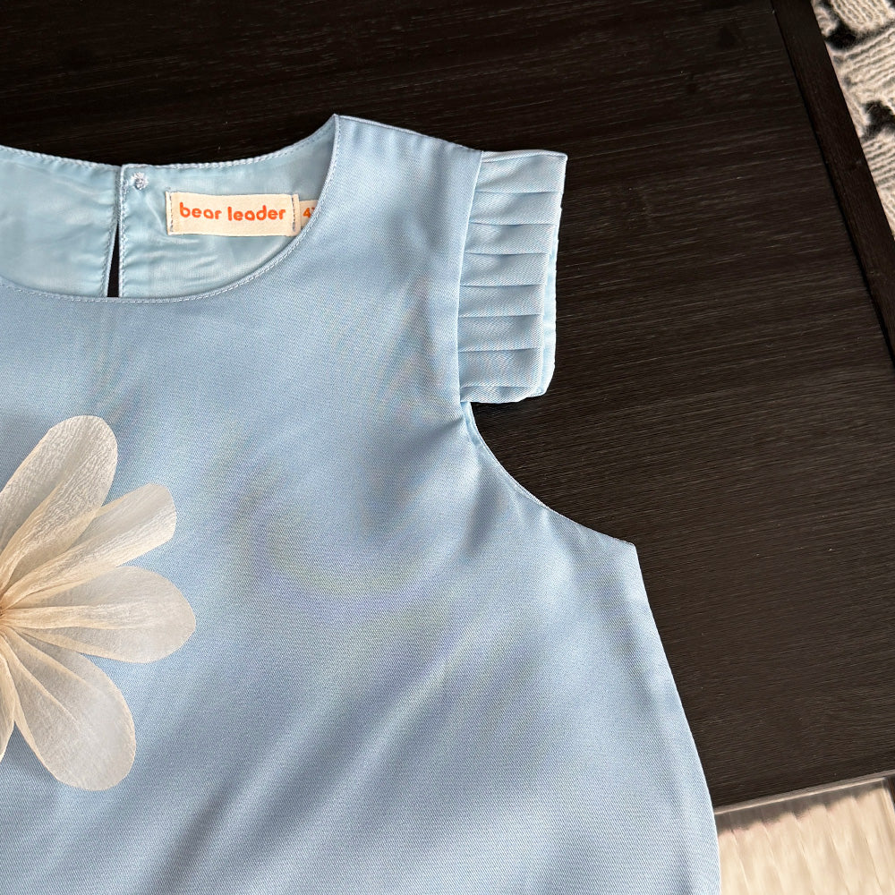 Girls' Elegant Three-dimensional Floral Dress