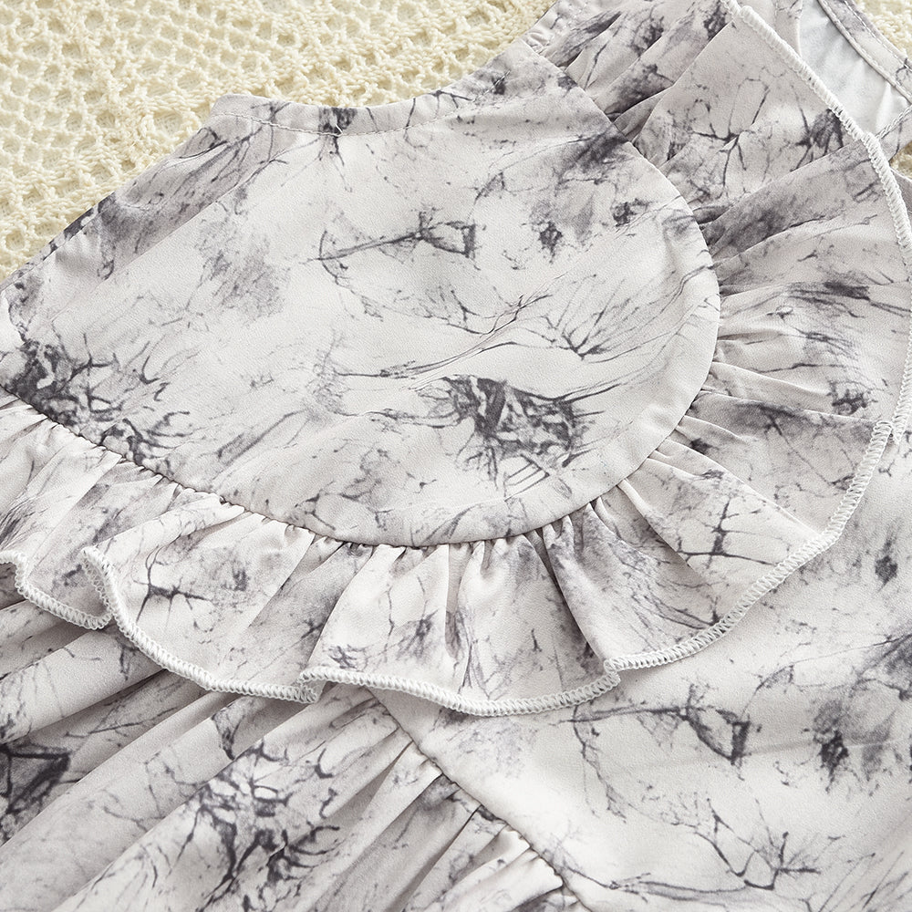 Girls' Ruffle Printing Loose Set