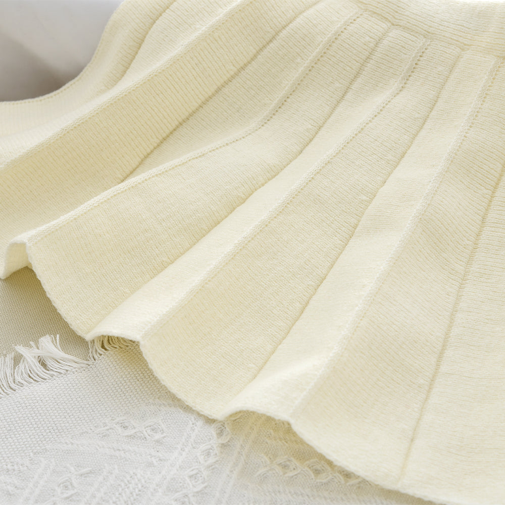 Girls' 3d Flowers Knitted Cardigan+Skirt 2pcs Sweater Set