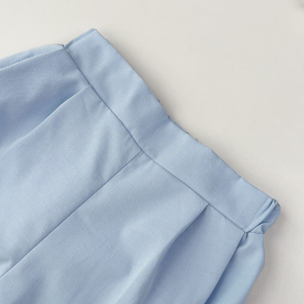 Girls' V-neck Top+Shorts Vintage Set