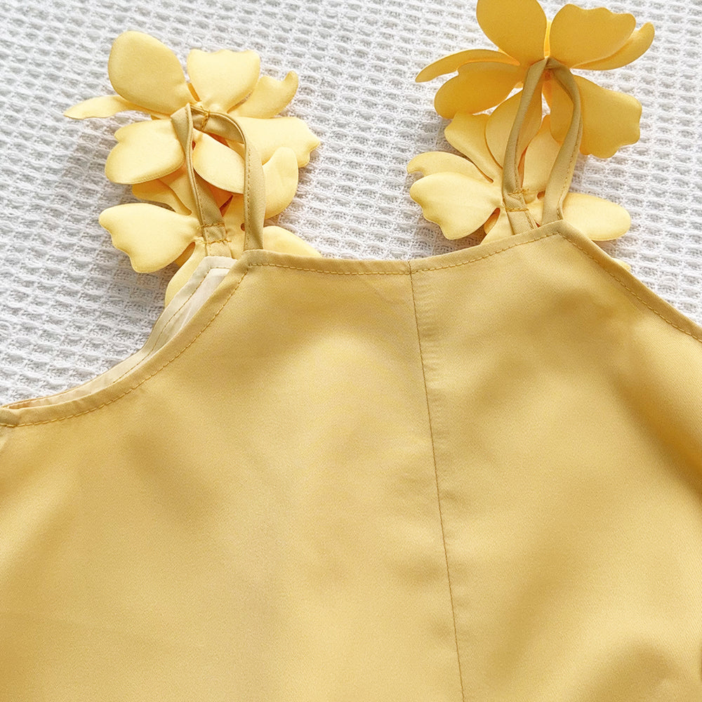 Girls' Floral Sleeve Sun Dress
