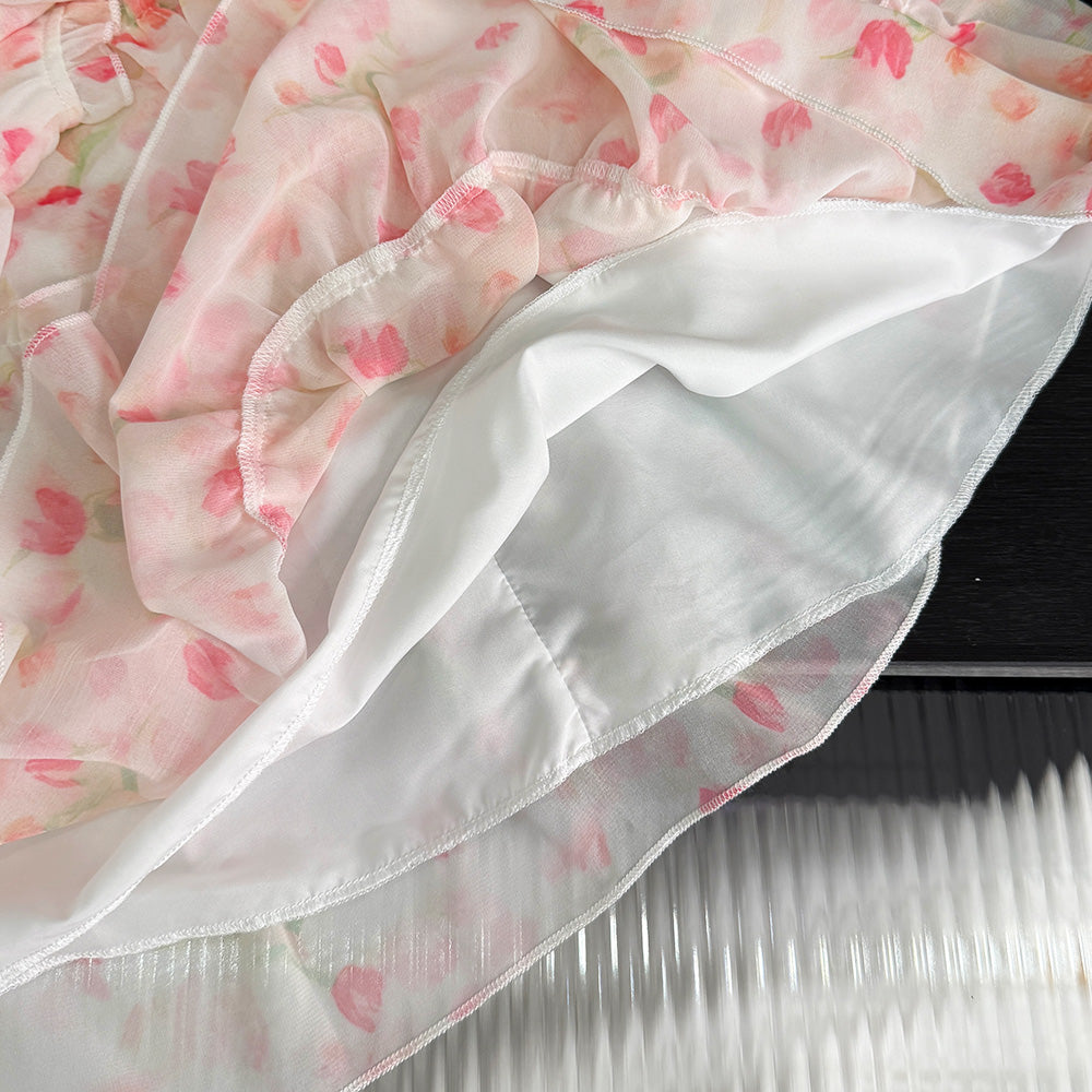 Girls' Bow-knot Floral Princess Party Dress