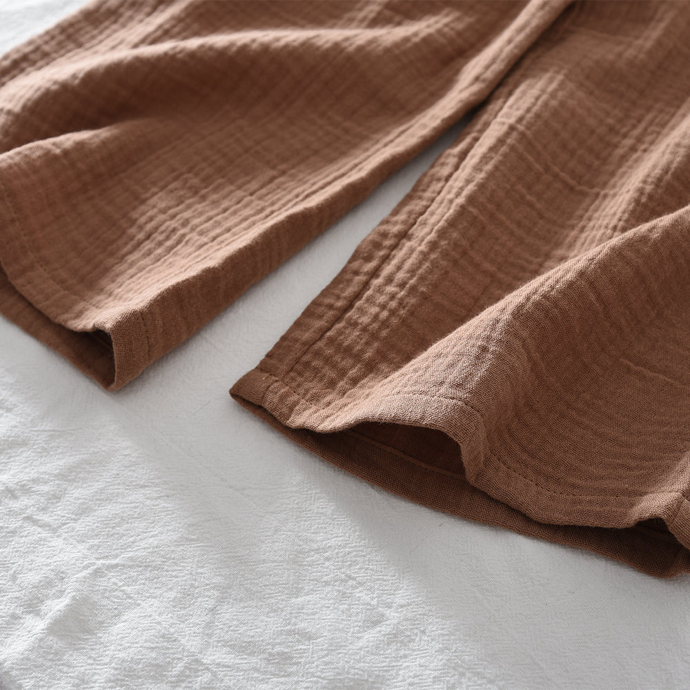 Ethnic Style Stripes Shirt+Cozy Pants 2pcs Pure Cotton Girls' Casual Set