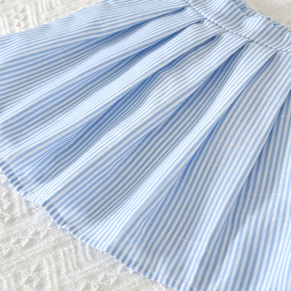 Girls' Vertical Stripes Ruffle Classic Set
