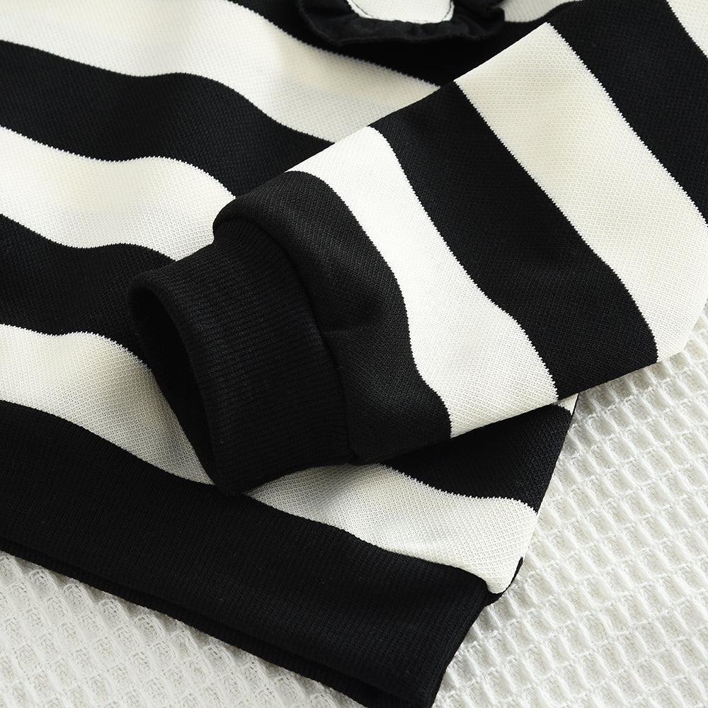 Girls' Strips Top+Skirt Classic Set