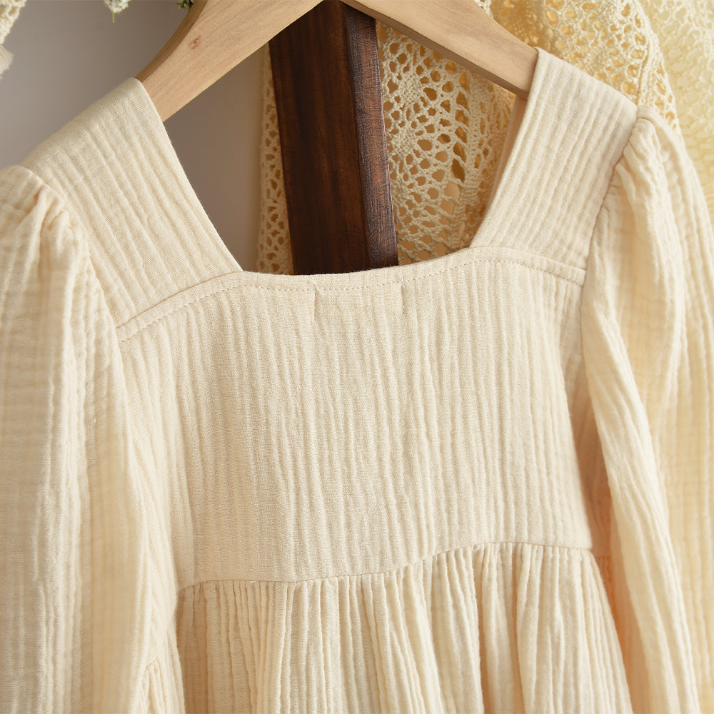 Girls' Organic Cotton Knitted Patch Comfy Dress