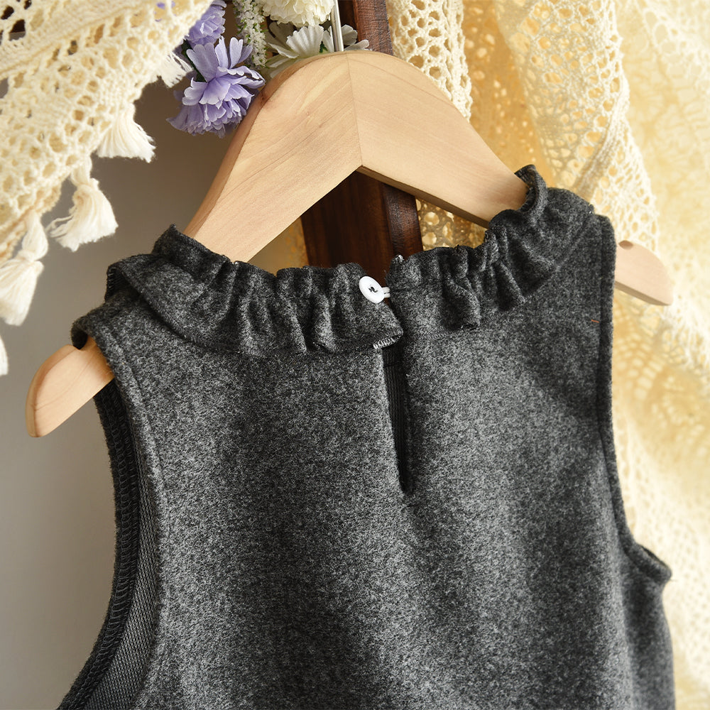 Girls' Long Sleeve T-shirt Vest Dress 2pcs Set
