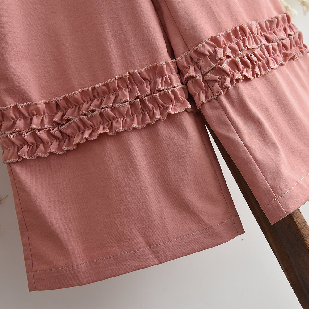 Girls' Long Sleeve Ruffle Casual Set
