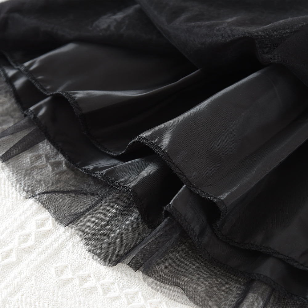 Girls' Bow Sweatshirt+Mesh Skirt Fashion 2pcs Set