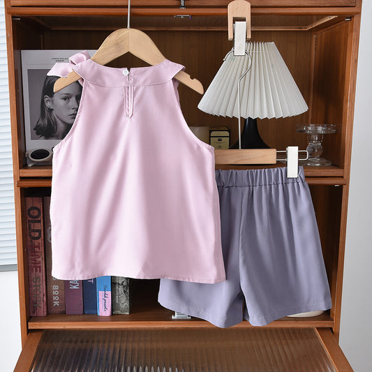 Bow Sun-Top+Shorts 3-8 Years Girls' Summer Set
