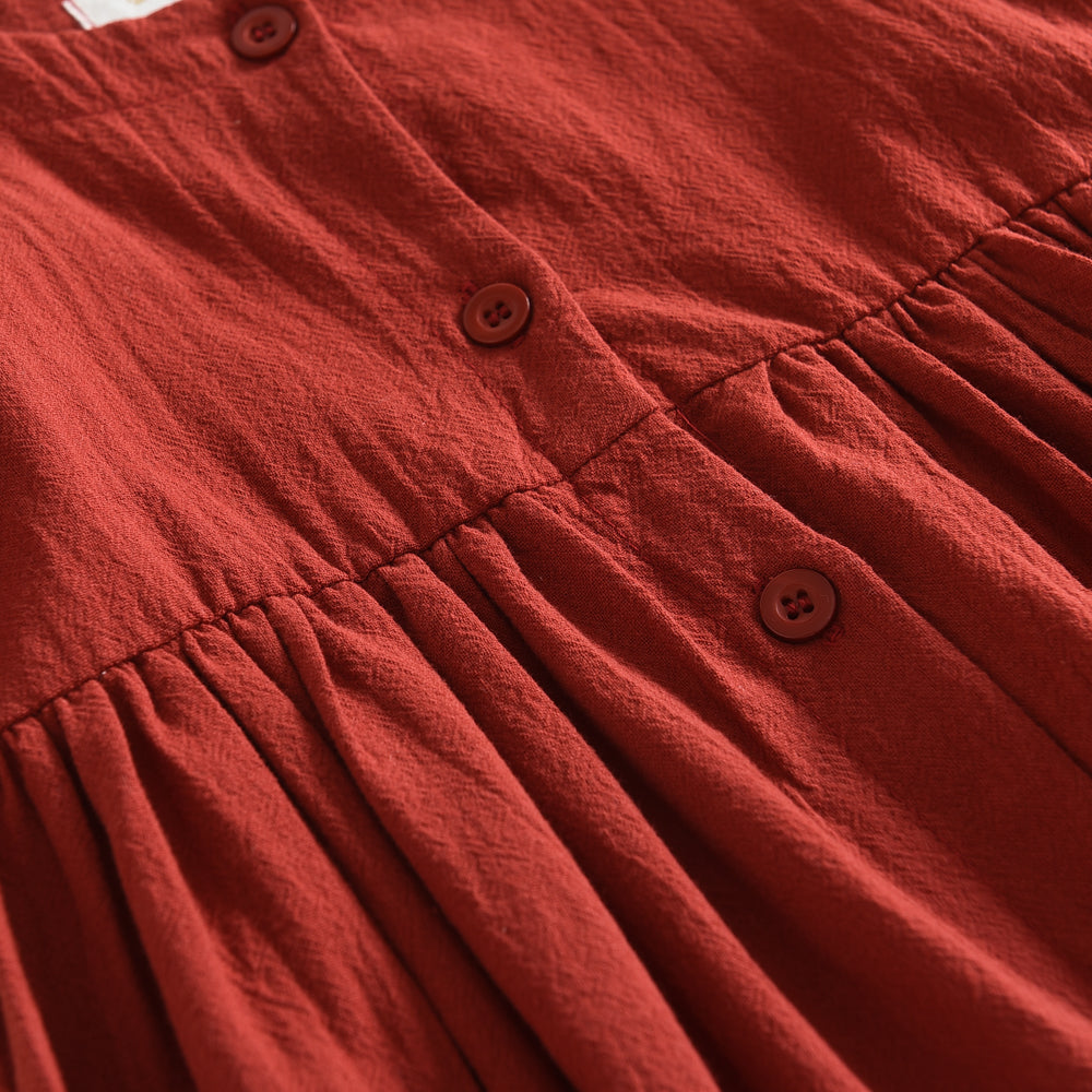 Girls' 100% Cotton Simple Style Casual Dress