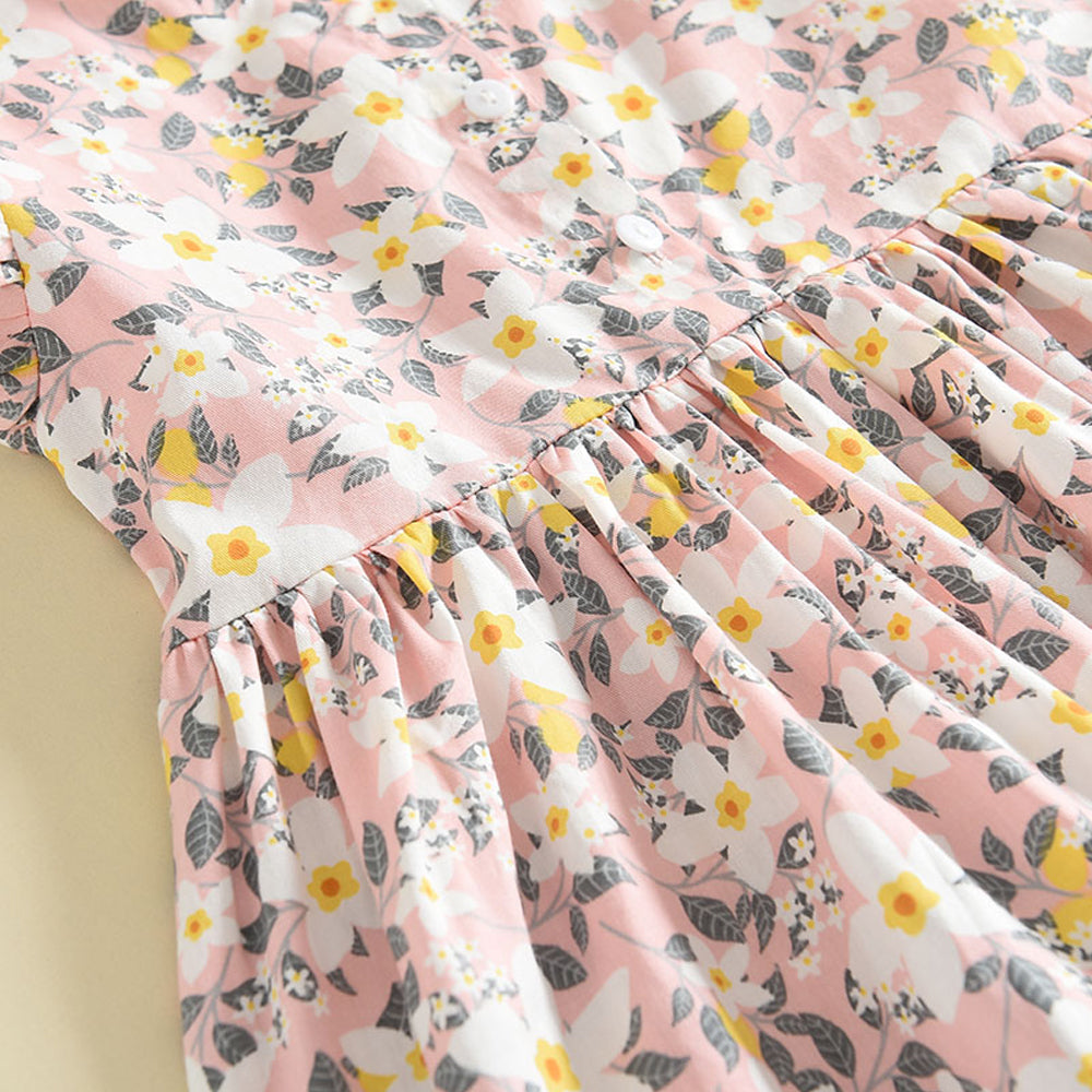 Girls' Floral Printing Vacation Dress