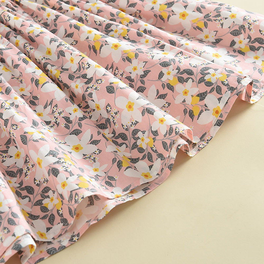 Girls' Floral Printing Vacation Dress