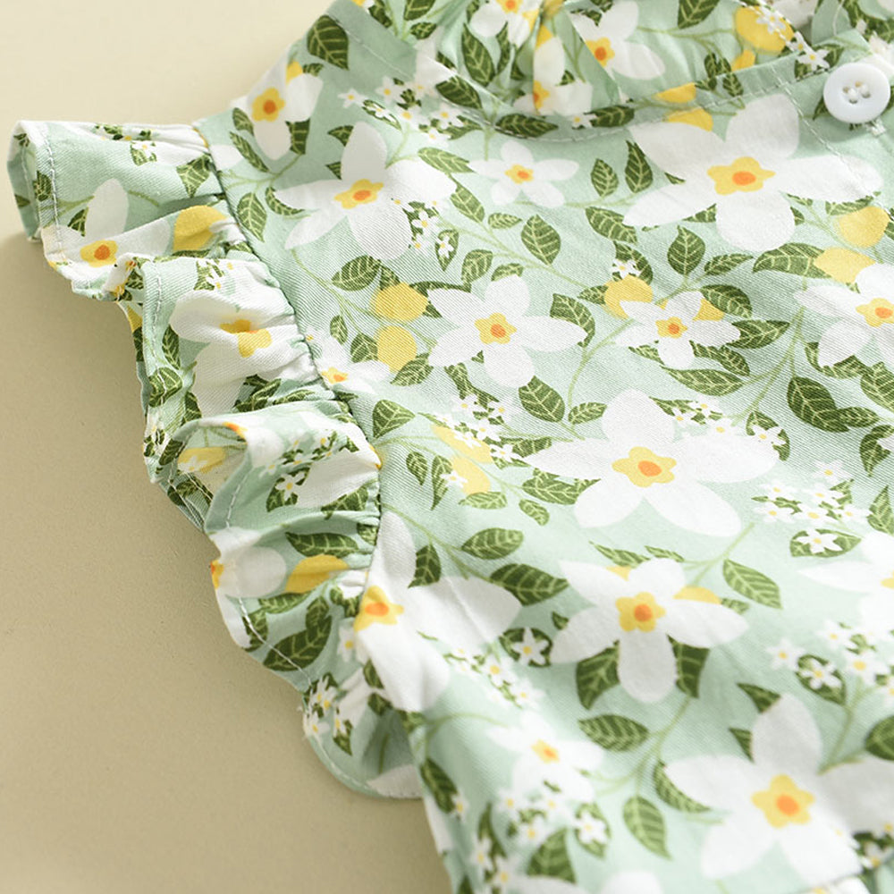 Girls' Floral Printing Vacation Dress