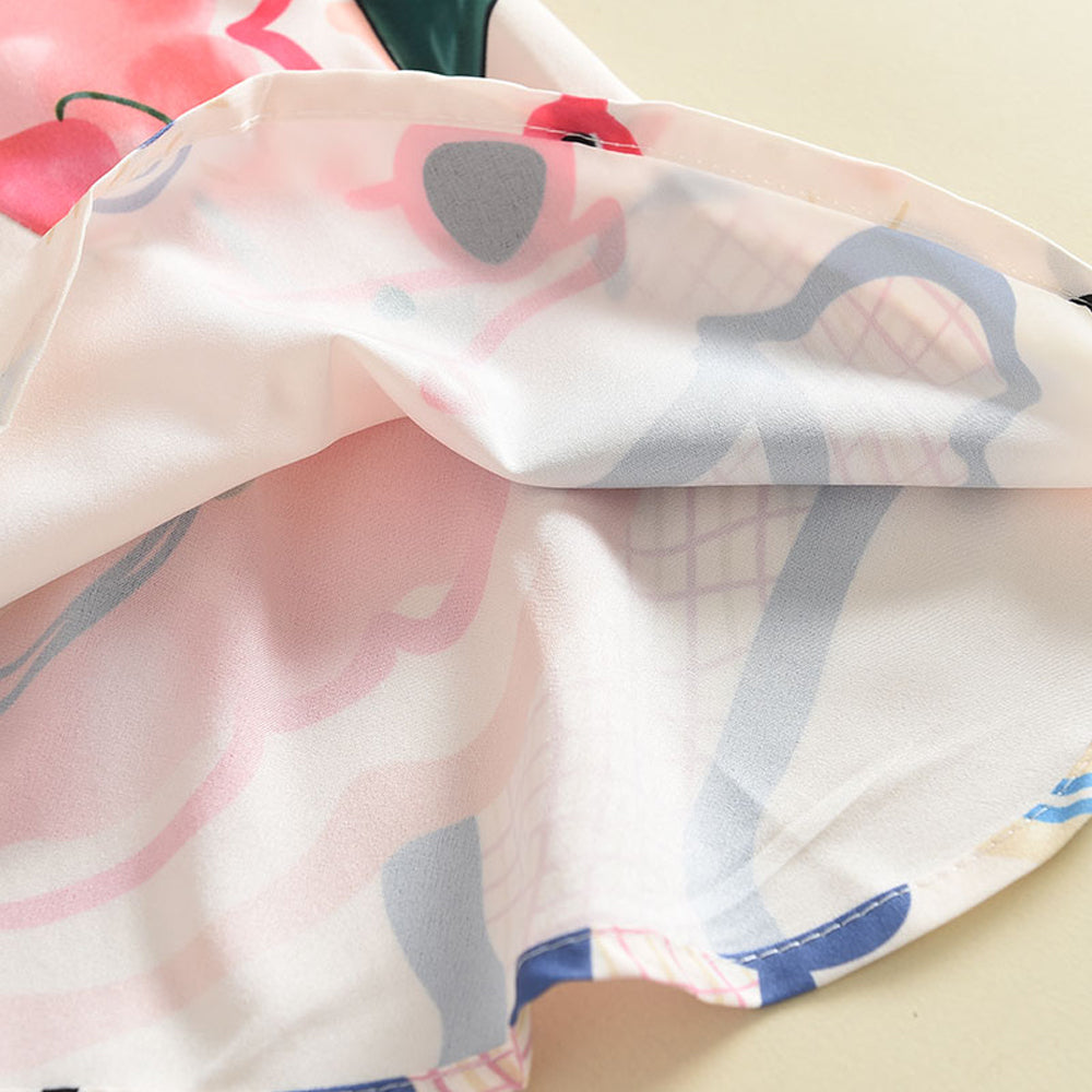 Girls' Sleeveless Print Casual Dress