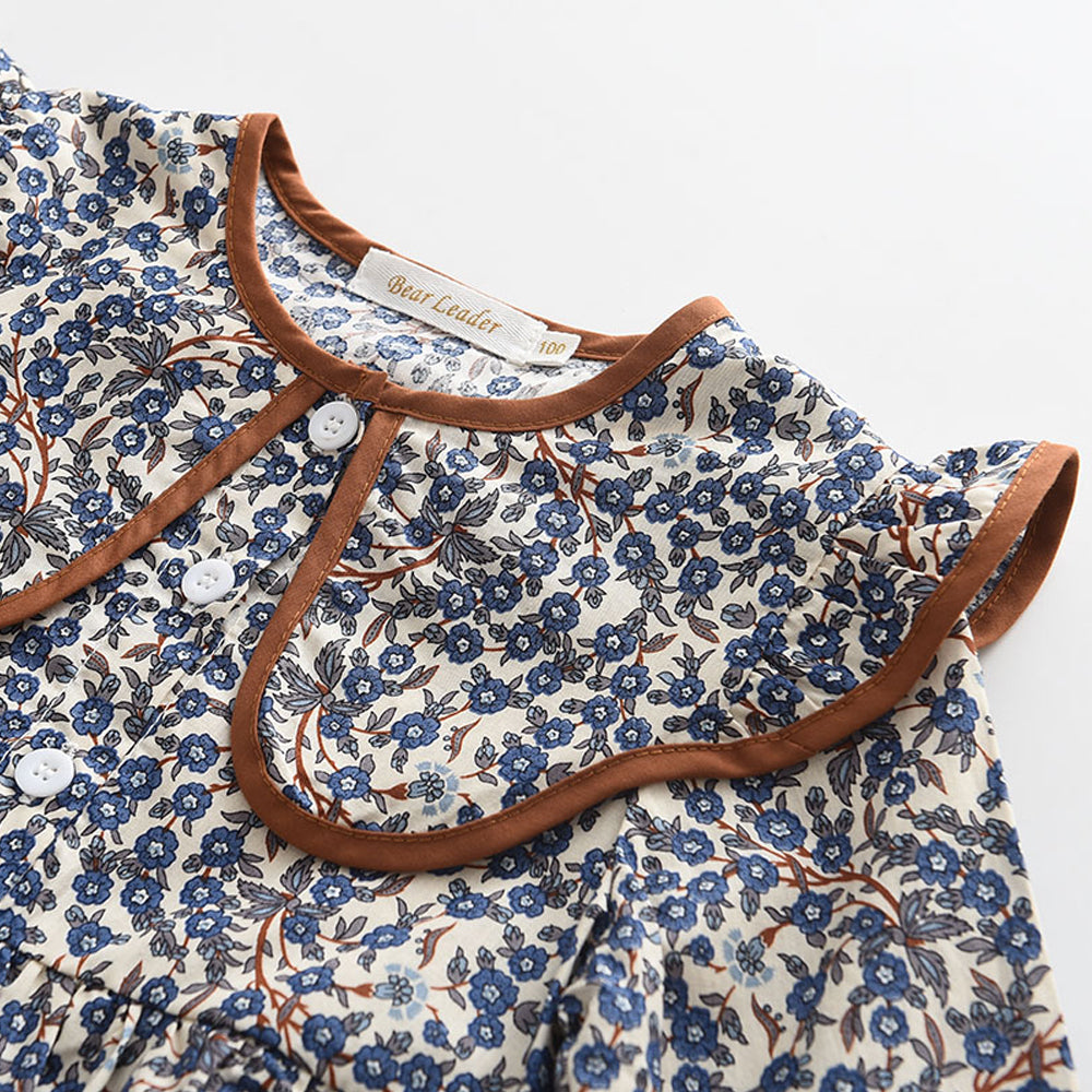Girls' Long Sleeve Floral Printing Dress