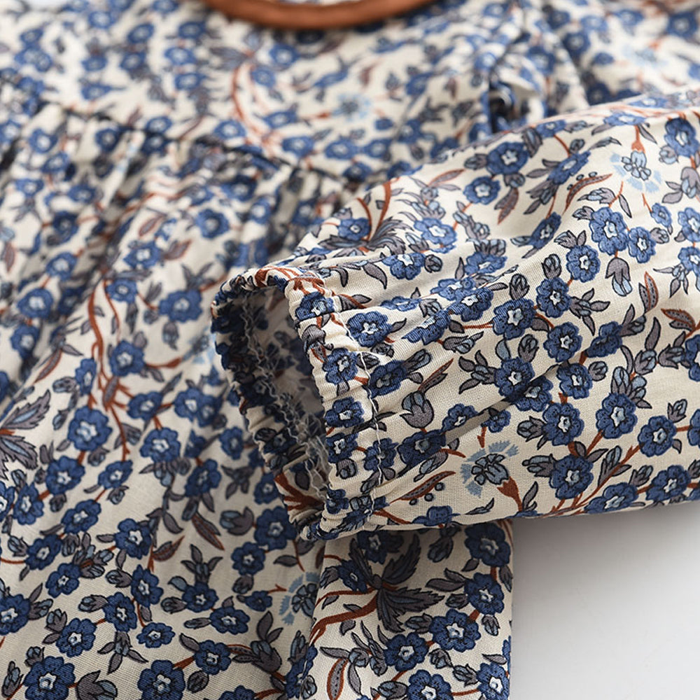 Girls' Long Sleeve Floral Printing Dress