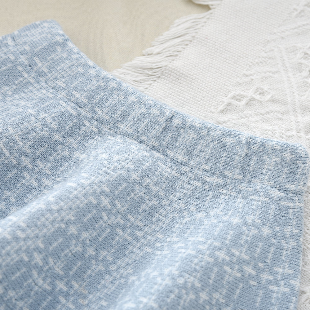 Girls' Plaid Pattern Knitted Cardigan+Skirt 2pcs Set